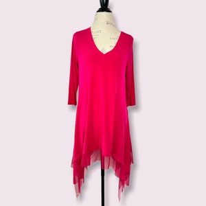 NWT Pink High Low Asymmetrical Midi Dress Medium